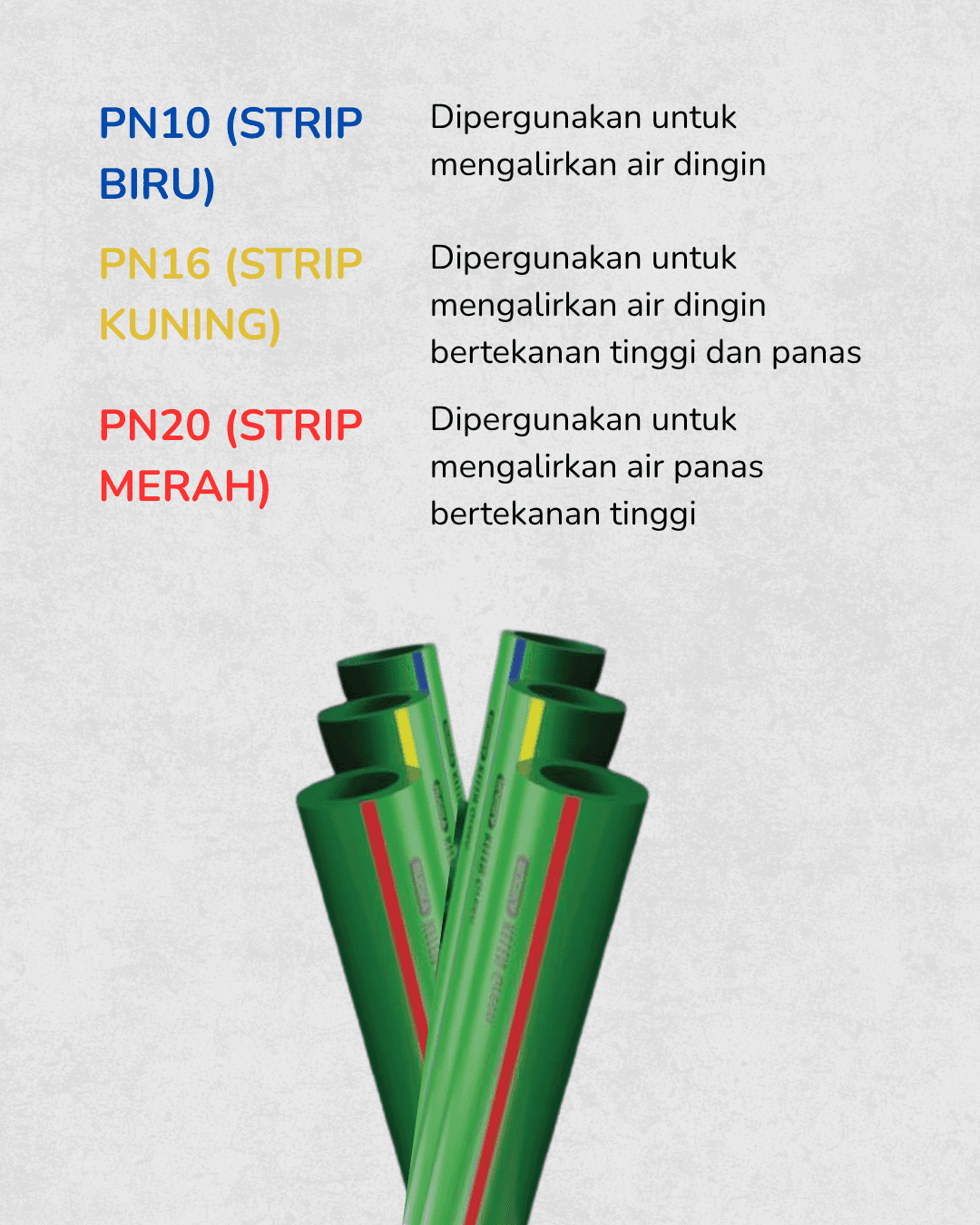 Ketahui jenis PPR sesuai warna dan kegunaannya